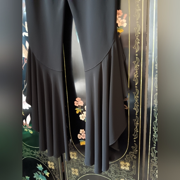 Joseph Ribkoff Black Ruffle Flare Pants - Picture 6 of 6